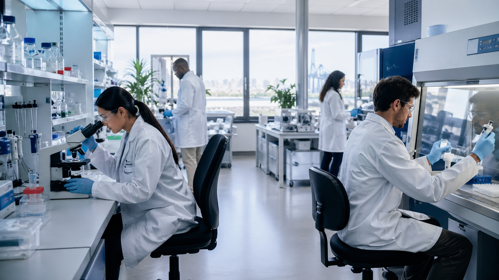 Scientists Working in Nonprofit Biotech Lab