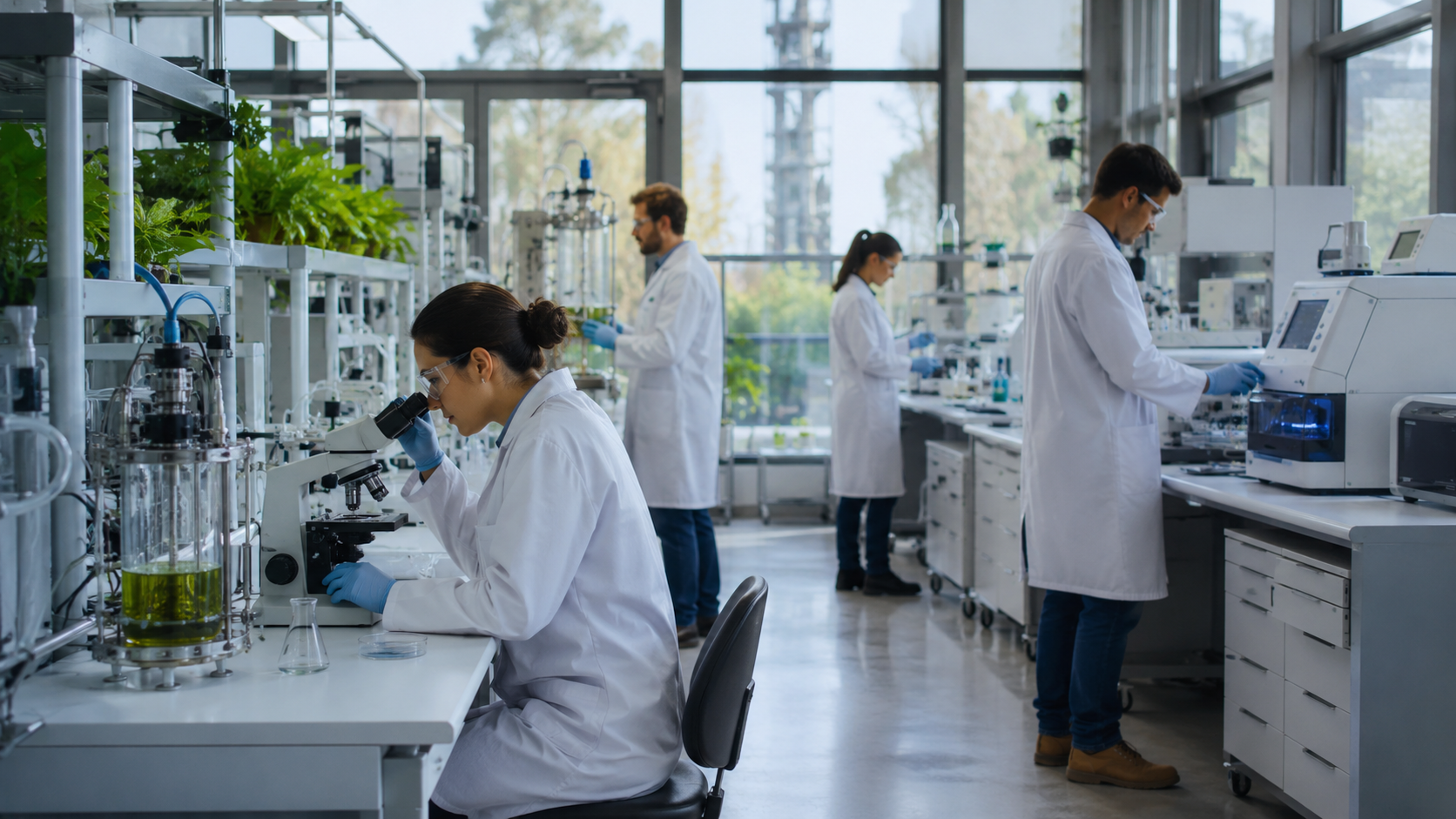 Scientists Developing Climate Technologies in a Wet Lab